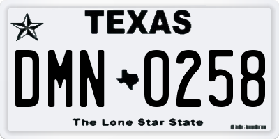 TX license plate DMN0258