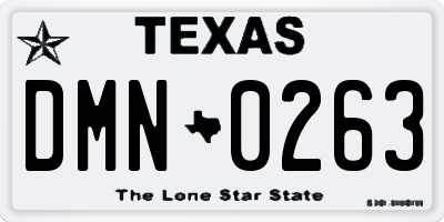 TX license plate DMN0263