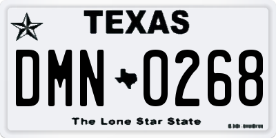 TX license plate DMN0268