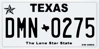 TX license plate DMN0275