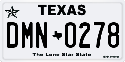 TX license plate DMN0278