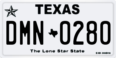 TX license plate DMN0280