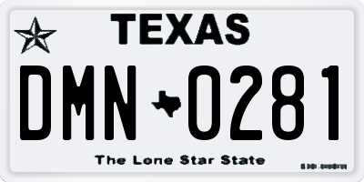 TX license plate DMN0281
