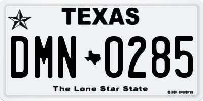 TX license plate DMN0285