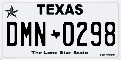TX license plate DMN0298