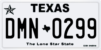 TX license plate DMN0299