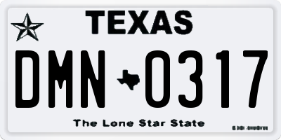 TX license plate DMN0317