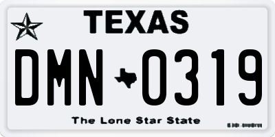 TX license plate DMN0319