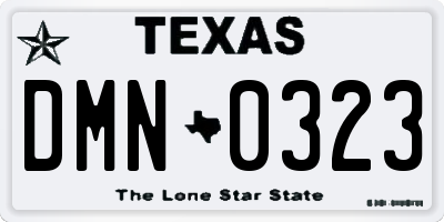 TX license plate DMN0323