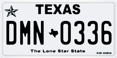 TX license plate DMN0336