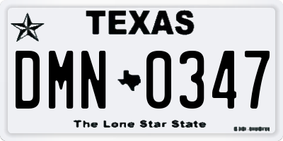 TX license plate DMN0347