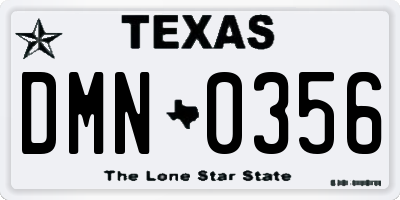 TX license plate DMN0356