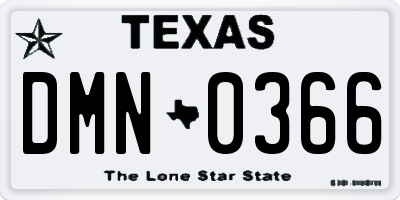 TX license plate DMN0366