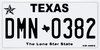 TX license plate DMN0382