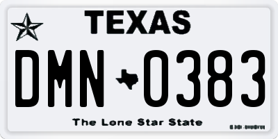TX license plate DMN0383