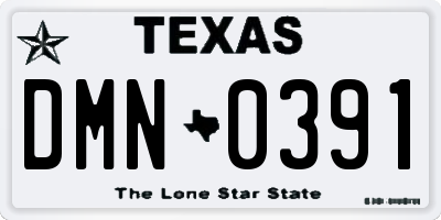 TX license plate DMN0391