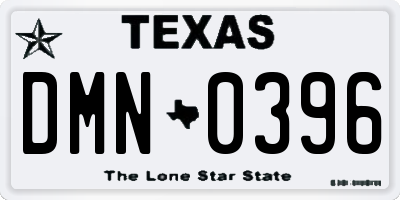 TX license plate DMN0396