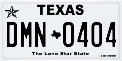 TX license plate DMN0404