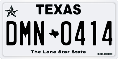 TX license plate DMN0414