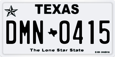 TX license plate DMN0415