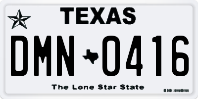 TX license plate DMN0416