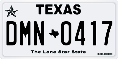 TX license plate DMN0417