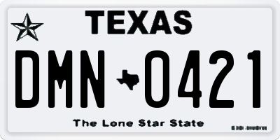 TX license plate DMN0421