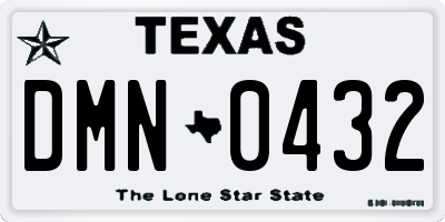 TX license plate DMN0432