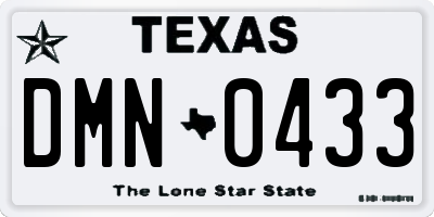 TX license plate DMN0433