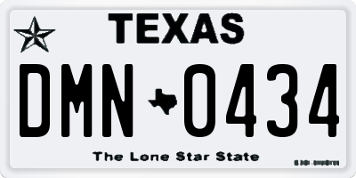 TX license plate DMN0434