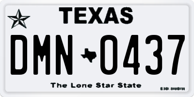 TX license plate DMN0437