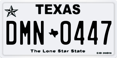 TX license plate DMN0447