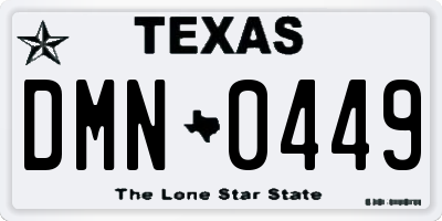 TX license plate DMN0449
