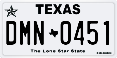 TX license plate DMN0451