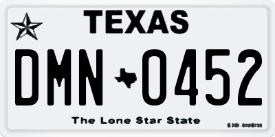 TX license plate DMN0452