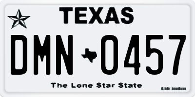 TX license plate DMN0457