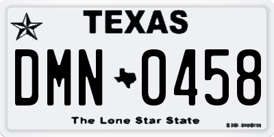 TX license plate DMN0458