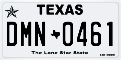 TX license plate DMN0461