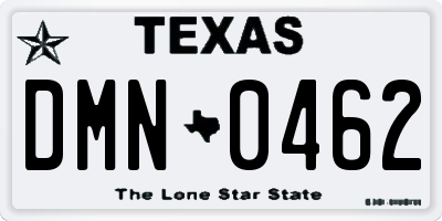 TX license plate DMN0462