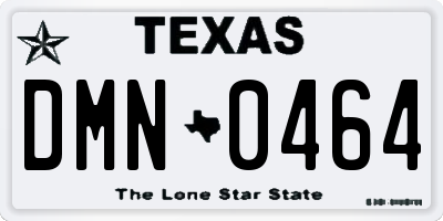 TX license plate DMN0464