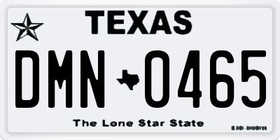 TX license plate DMN0465