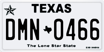 TX license plate DMN0466