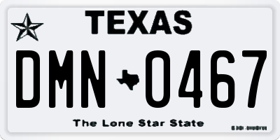 TX license plate DMN0467