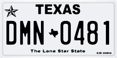 TX license plate DMN0481