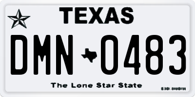 TX license plate DMN0483