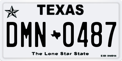TX license plate DMN0487