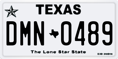 TX license plate DMN0489