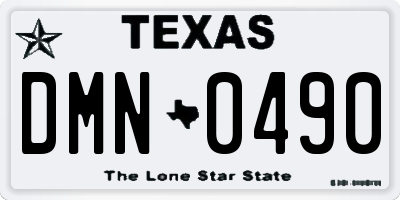 TX license plate DMN0490
