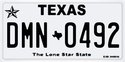 TX license plate DMN0492