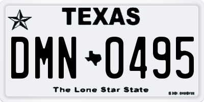 TX license plate DMN0495
